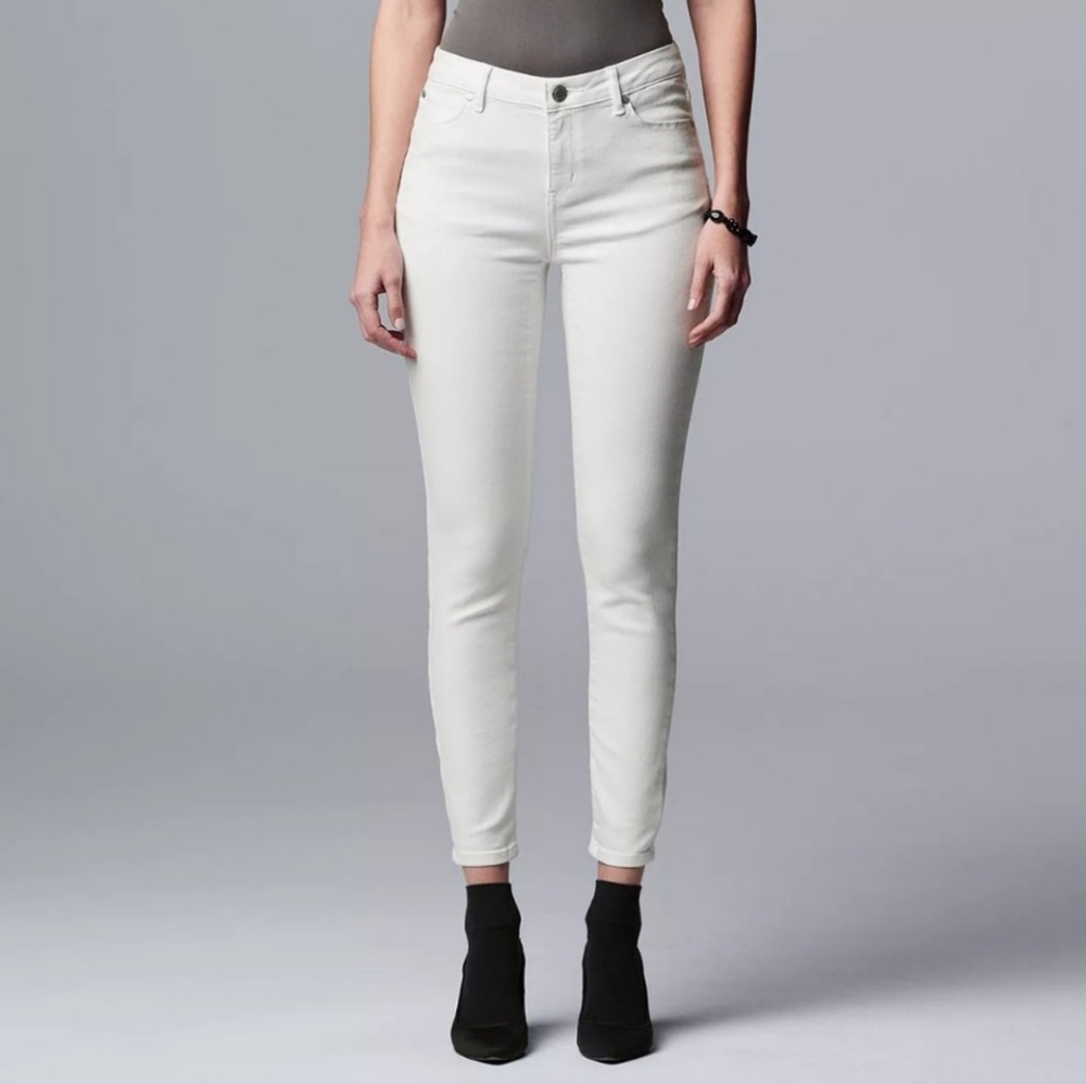 Vera Vera Wang Power Stretch Core Skinny Jeans White size 4